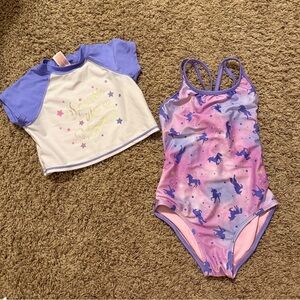 Purple unicorn swimsuit